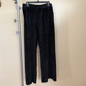 Michael Kors Women’s MK Jacquard logo velour straight leg pants